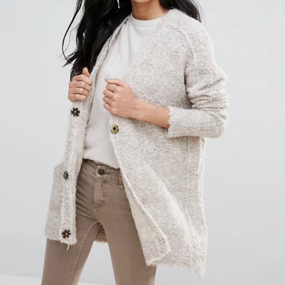 Boucle Alpaca Cardigan Sweater 